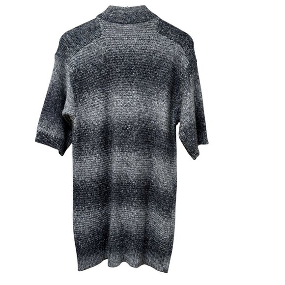 Chico's Zip Front Cardigan Medium (Chicos 1) Long Sweater Blue Wool Blend - Picture 4 of 11